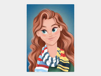 2D Illustration cute girl, portrait in Procreate animation app branding design graphic design illustration logo motion graphics ui vector