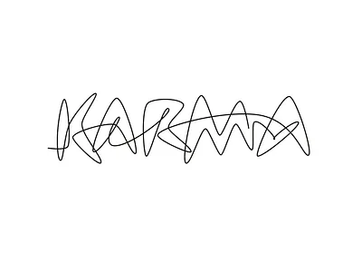 Karma karma lettering line logo tattoo