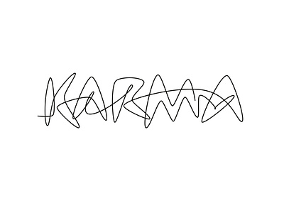 Karma karma lettering line logo tattoo