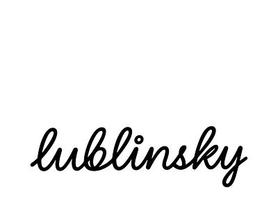 Lublinsky lettering logo lublinsky script