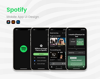 Spotify App UI Design app design figma mobile app product design spotify uiux user experience user experience design user interface user interface design