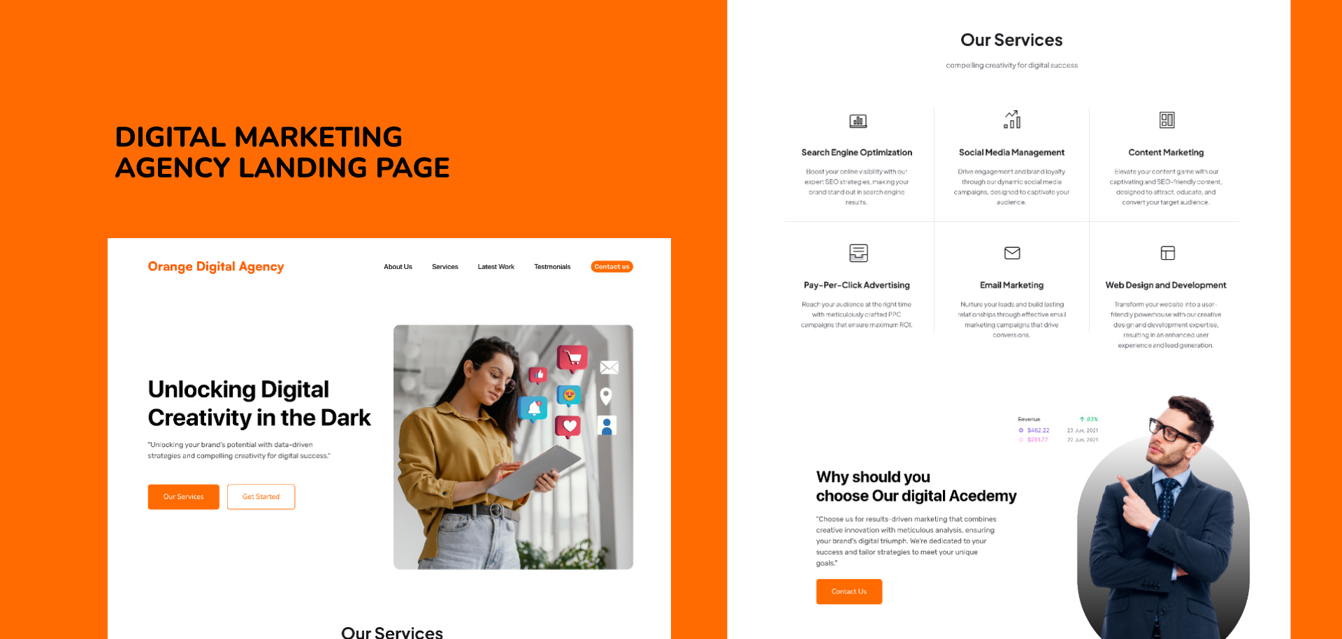 Digital Marketing Agency 3d agency branding design figma marketing socialmedia ui