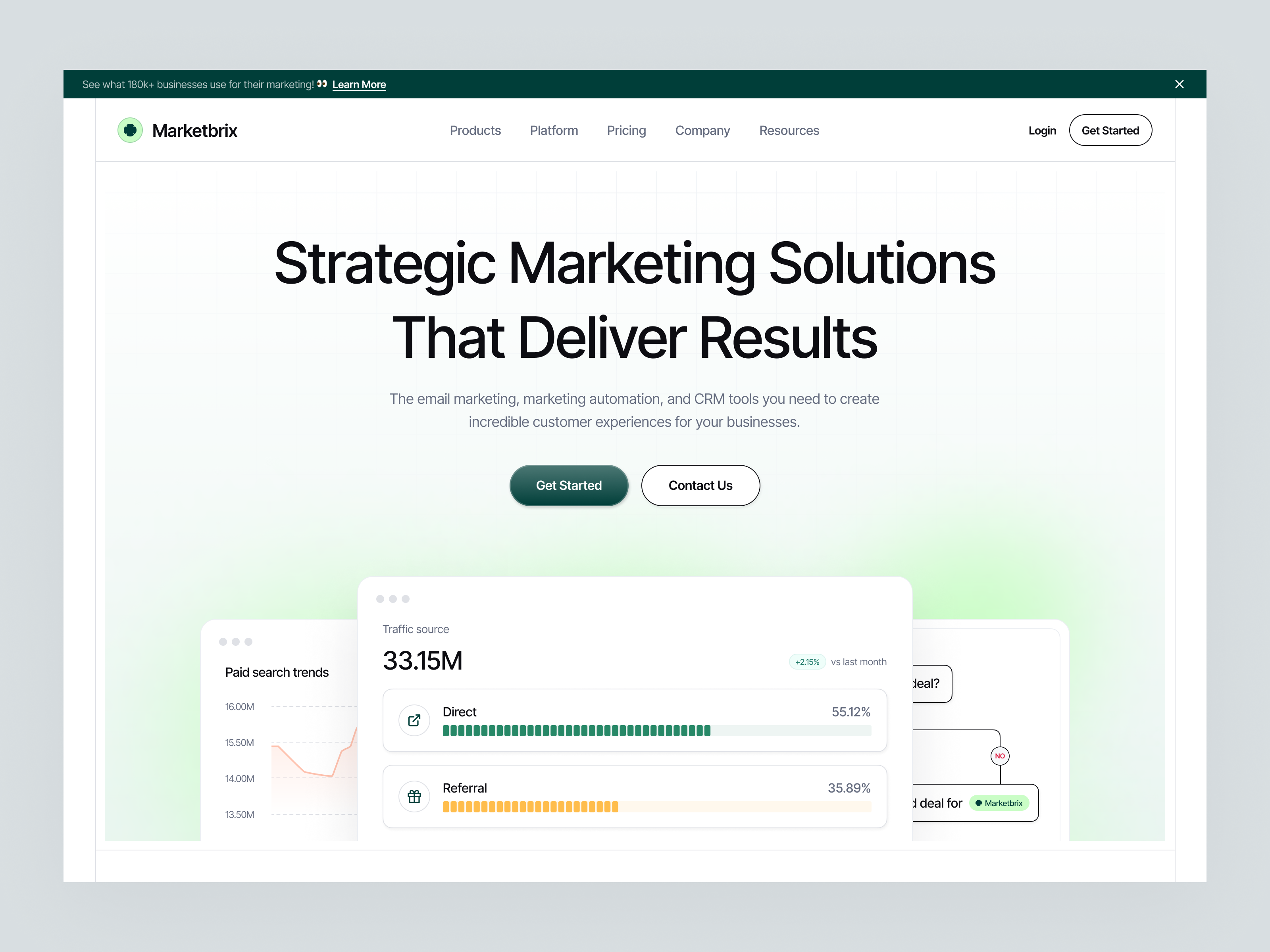Marketbrix - Marketing | Hero Website automation clean crm email email marketing emailing hero landing page marketing marketing website saas ui ux uxerflow web webdesign webpage website