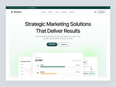 Marketbrix - Marketing | Hero Website automation clean crm email email marketing emailing hero landing page marketing marketing website saas ui ux uxerflow web webdesign webpage website