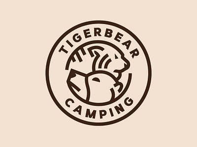 Tigerbear Camping animal animal badge animal logo bear bear logo branding camping logo illustration logo tiger tiger logo tiger mascot