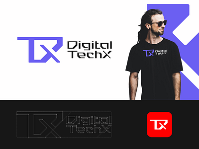 DigitalTechX branding design digital electronics graphic design it logo logotype lu4 mark online sign store technology