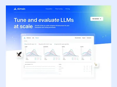 AirTrain - website redesign ai blue clean landing landing page llama llms saas trendy ui ux white