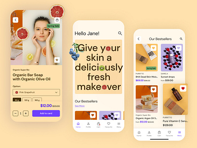 Beauty & cosmetics e-commerce app app design design e commerce app graphic design mockups ui user experience user expirence ux uxui visual design