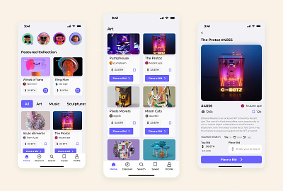 NFT App UI Concept app appdesign art design ios nft ui uiux userinterface ux