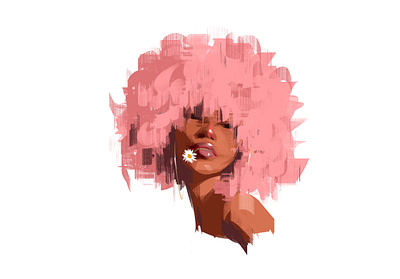 Cotton candy afro art character character disign digital art illustration nature portrait procreate sketch