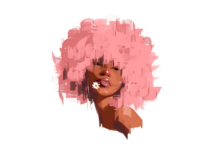 Cotton candy afro art character character disign digital art illustration nature portrait procreate sketch