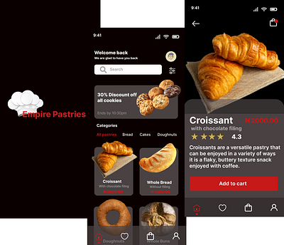 Mobile Pastries Store 3d app branding design graphic design logo mob ui