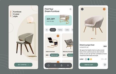 Furniture in your style furniture furniture app design mobile app sofa ui design