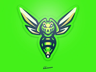 Green Hornet bee hornet illustration insect logo mascot sport logo wasp