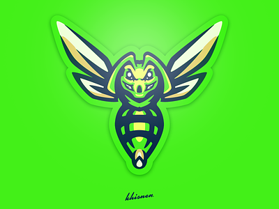 Green Hornet bee hornet illustration insect logo mascot sport logo wasp