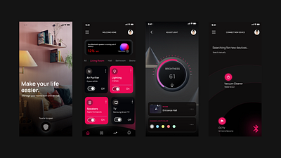 Smart Home UI app design concept mobile smart home ui ui design uiux