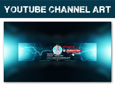 YouTube Channel Art Banner Design adobe photoshope banner design channel art cover art cover design facebook ads facebook cover graphic design logo motion graphics social media desig social media post thumbnail thumbnail design youtube banner youtube channel art youtube cover photo youtube logo youtube thumbnail