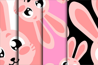 Pattern Cute Pinky Bunny app branding bunny character children design girl graphic design illustration logo pattern pink pinky simple typography ui ux vector women