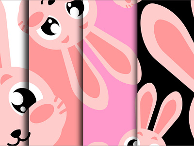 Pattern Cute Pinky Bunny app branding bunny character children design girl graphic design illustration logo pattern pink pinky simple typography ui ux vector women