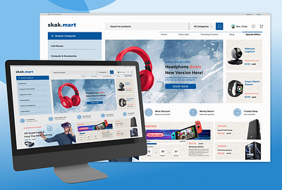 E-Commerce Dashboard "My Third Exploration"🙌 blue clean dashboard e commerce electronic graphic design minimalist ui ux video game website design