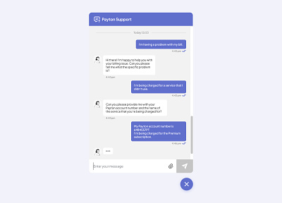 Day 13 >Daily Ui Challenge attachment chat ui chatbot chatbox customer care dailyui help messaging send sms support