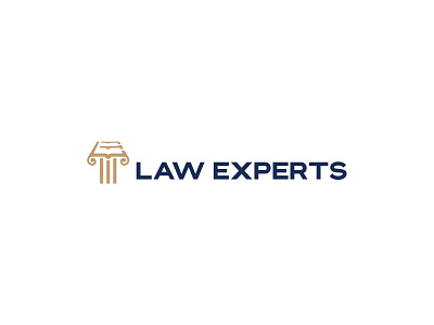 Law Experts Law firm logo proposal blue book book of law gold law law experts law firm le letters le monogram monogram pillar unique symbol