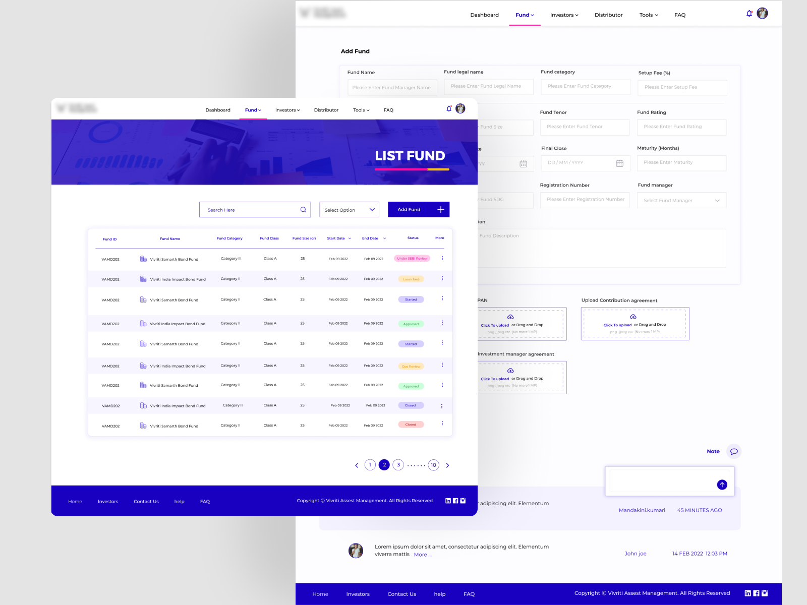 Vivriti : Fund Management and Admin Flow Design admin flow design analytic dashboard dashboard design design designer figma financial service ux research financial services fintech dashboard fintech design fintech ux design fund management dashboard platform design product design saas product saas ui ui ux ux design website design