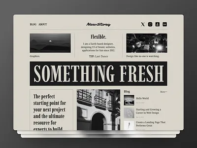 NewStory: Vintage Gazette Template app branding design photo picture ui