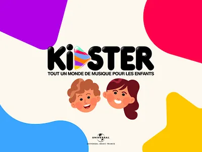 KIDSTER BRANDING 2d animation 2d illustration animation design flat illustration graphic design illustration illustrator kid design logo design universal music france vector vector design web background web design