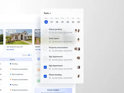 Real Estate CRM system 🏠 🔍 calendar crm crm calendar crm dashboard crm system crmagency crmsystem dashboard design overview property rental property search real estate real estate agency rental app search table task list team crm uiux
