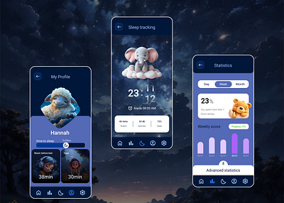 Sleep Monitoring Mobile App app design graphic design u ui