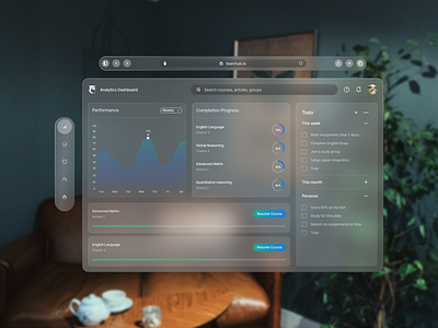 Vision Pro Dashboard dashboard design ui vision pro webapp