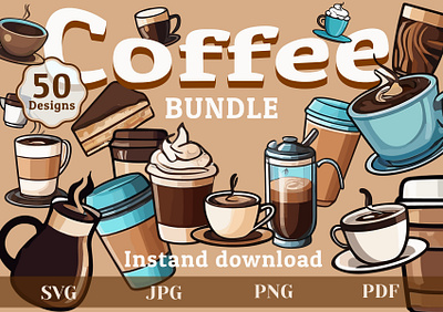 Coffee bundle +50 designs design graphic design illustration vector