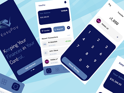 EasyPay: Digital Finance App app design bank app banking finance app graphic design mobile app mobile app ui mobile bank app money transfer send money ui ui ux