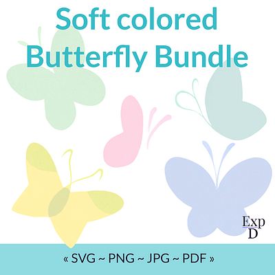 Soft colors Butterfly bundle abstract design graphic design illustration vector