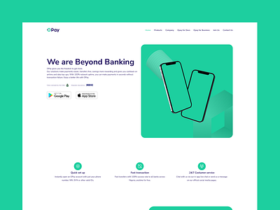 Opay Redesign animation graphic design landin page ui ux