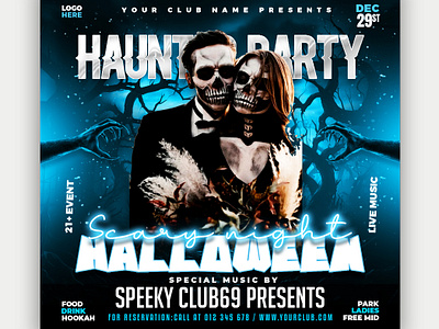 Hallowen party flyer admin dashboard branding flyer flyer design graphic design hallowen illustration party flyer