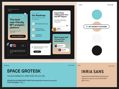 NFT Market Website Style Guide 3d animation app ui branding cards design graphic design illustration logo motion graphics ui