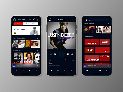 Introducing TUNE - Your Ultimate Music App Experience Concept 🎶 album app artists mobile movie music songs tune ui