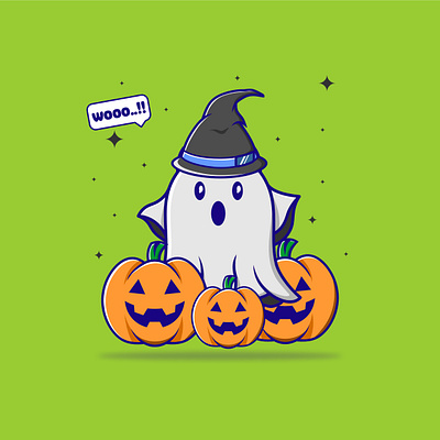 Happy Halloween animation cute ghost halloween halloween illustration pumpkin halloween vector