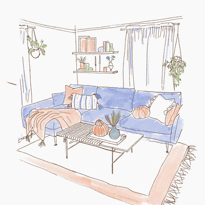 some room design illustration minimal