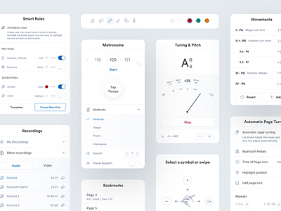 Enote | Widgets app app design app ui app ux application design graph meter music notes sheets sound ui ux widget widgets