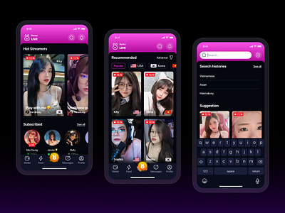 Idol Streaming App UI Kit idol streaming ui app design streaming ui app streaming ui app design video streaming ui app deign