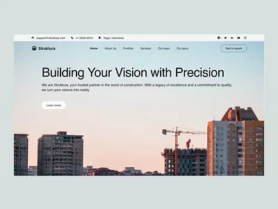 [Live🔥] Struktura - Construction Company Website | Animation animation architecture civil engineering company company profile construction corporate developer interaction landing page scroll animation ui design web design website design