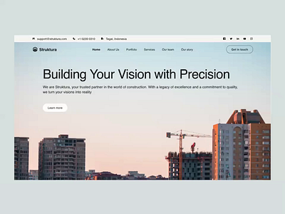 [Live🔥] Struktura - Construction Company Website | Animation animation architecture civil engineering company company profile construction corporate developer interaction landing page scroll animation ui design web design website design