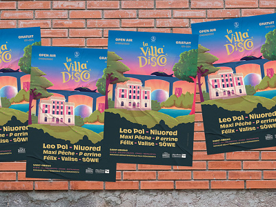 La Villa Disco - Music Festival poster badge brand branding design graphic design illustration music music festival poster