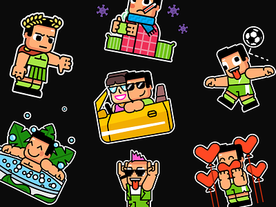 Animated character Stickers for Shaolin.Soccer project animation character draw illustration sticker