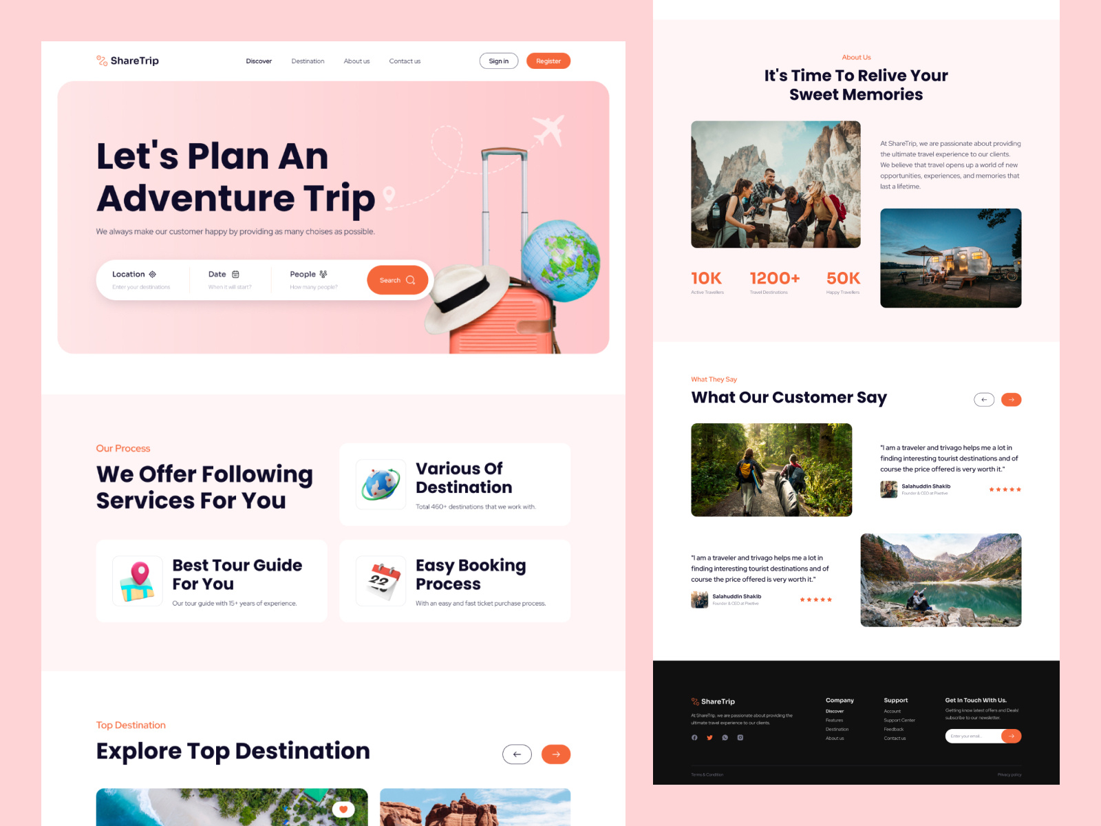 Travel Agency Landing Page UI adventure booking creative flight booking landing page tour booking tourism travel agency travel landing page travel service travel web travel website traveling traveller trip ui vacation webdesign website website design