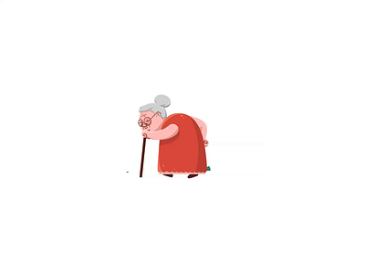 Grandma 2d aftereffect animation app branding cute grandma icon illustration logo loop lottie mobile motion graphics screen simple ui ux web website