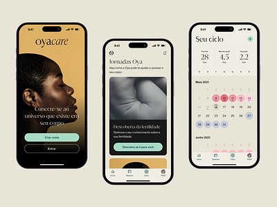 Oya Care aplication app flow health healthtech interface layout mobile ui ux